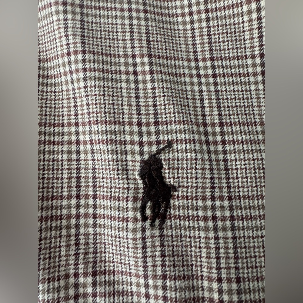 Vintage Polo Ralph Lauren Blake Tan Brown Colorway Plaid Button Down XXL